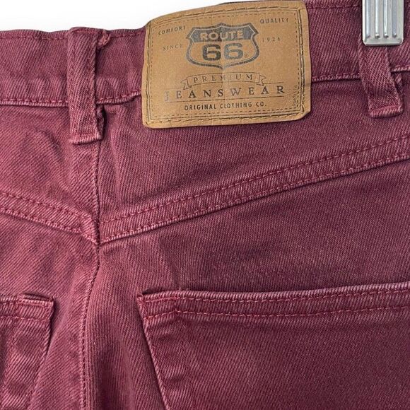 Route 66  Burgundy Red Denim Jeans Vintage Classic READ DESCRIPTION Size 3/4 - Picture 3 of 9